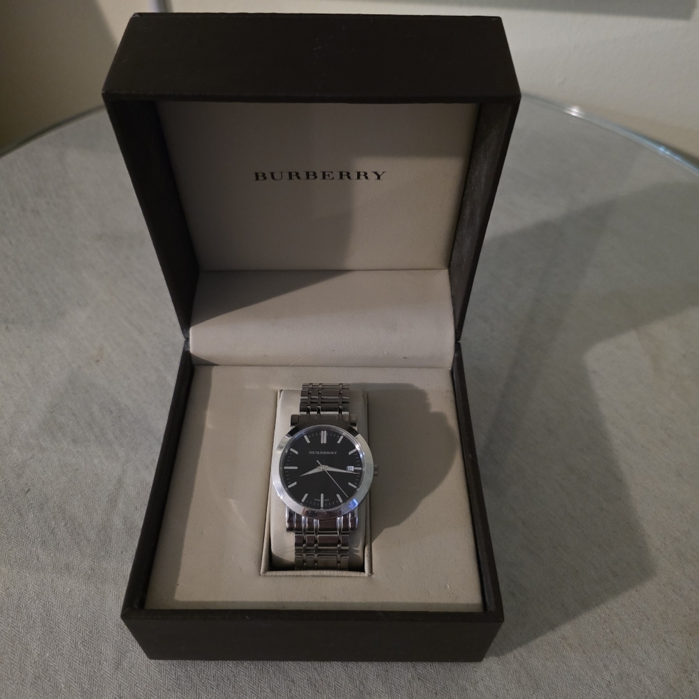 Burberry Silver and Black Watch BU 1364
